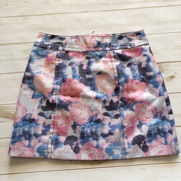 Nasty Gal Dresses & Skirts - Nasty Gal Floral Metallic Mini Skirt